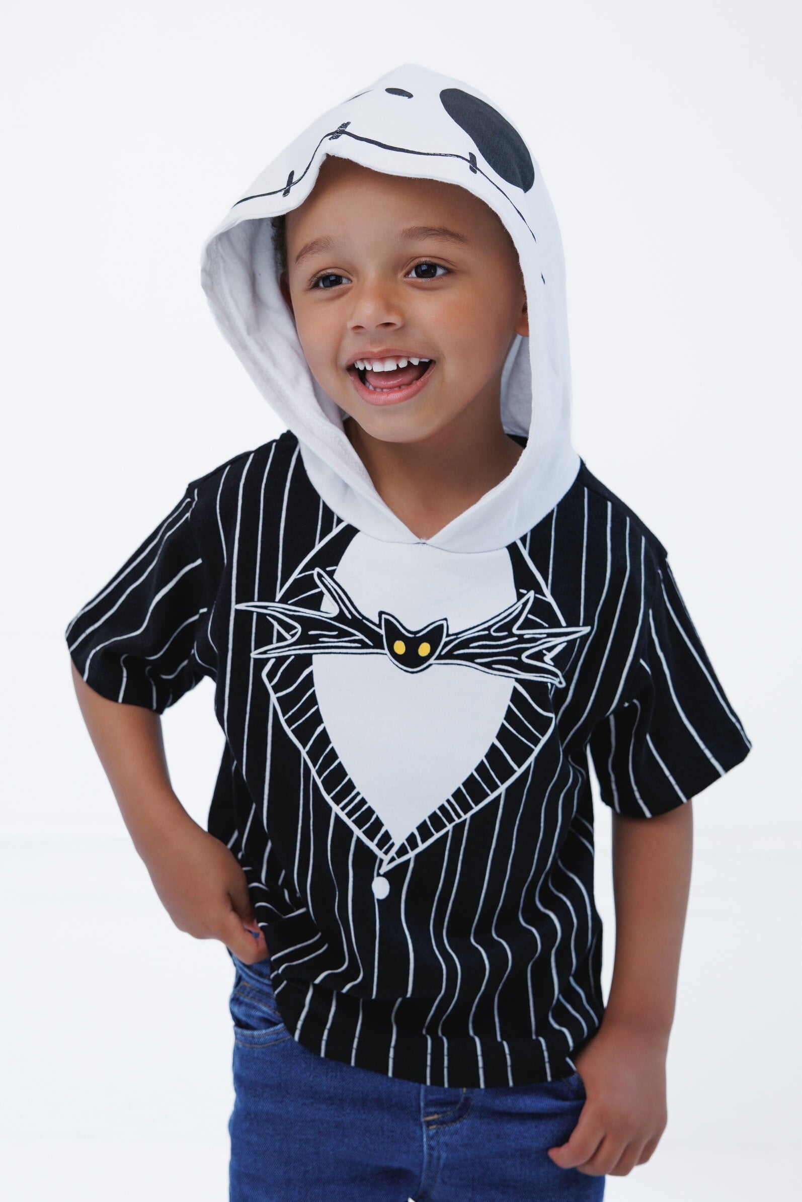 Disney Winnie the Pooh Little Boys' Cosplay Short Sleeve Hooded T-Shirt Eeyore Blue Grey