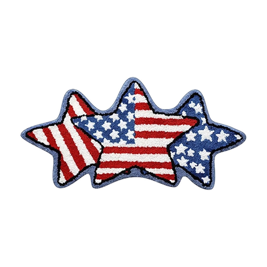 Wooowa Plush Style Multi Purpose Floor Mat Bathroom Entrance Coffee Table Carpet Fit for Fourth of July Decorations Patriotic Decor for Home Daily Holiday Festive Use