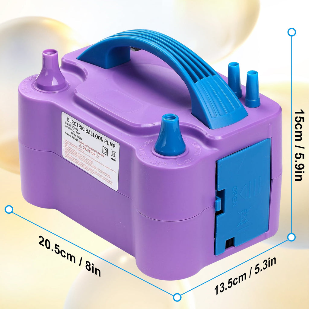 Electric Balloon Pump, Portable Dual Nozzle Blower Air Balloon Pump & Inflator for All Balloons Party Wedding Decoration