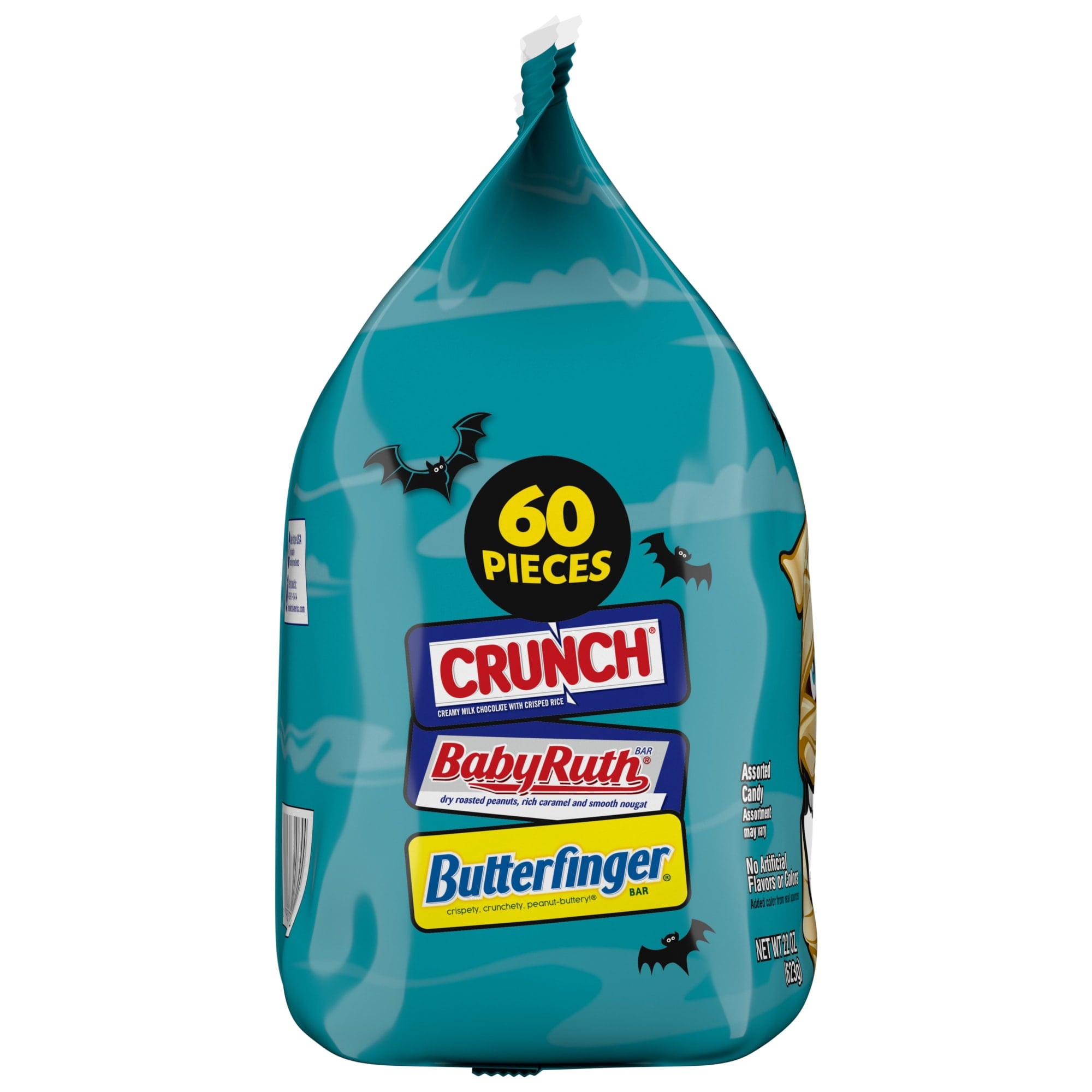Butterfinger, CRUNCH, Baby Ruth, Assorted Halloween Candy Bag, 60 Count, 22 oz