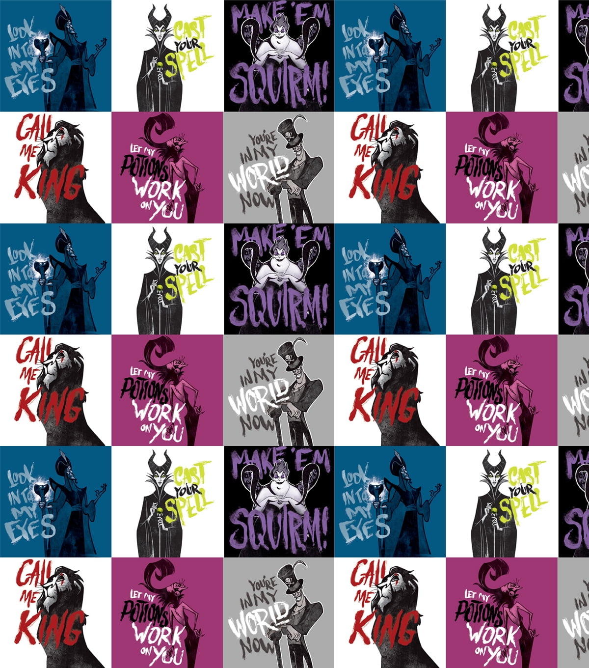 Springs Creative 18" x 21" Cotton Disney All Villains Precut Sewing & Craft Fabric, Multi-color
