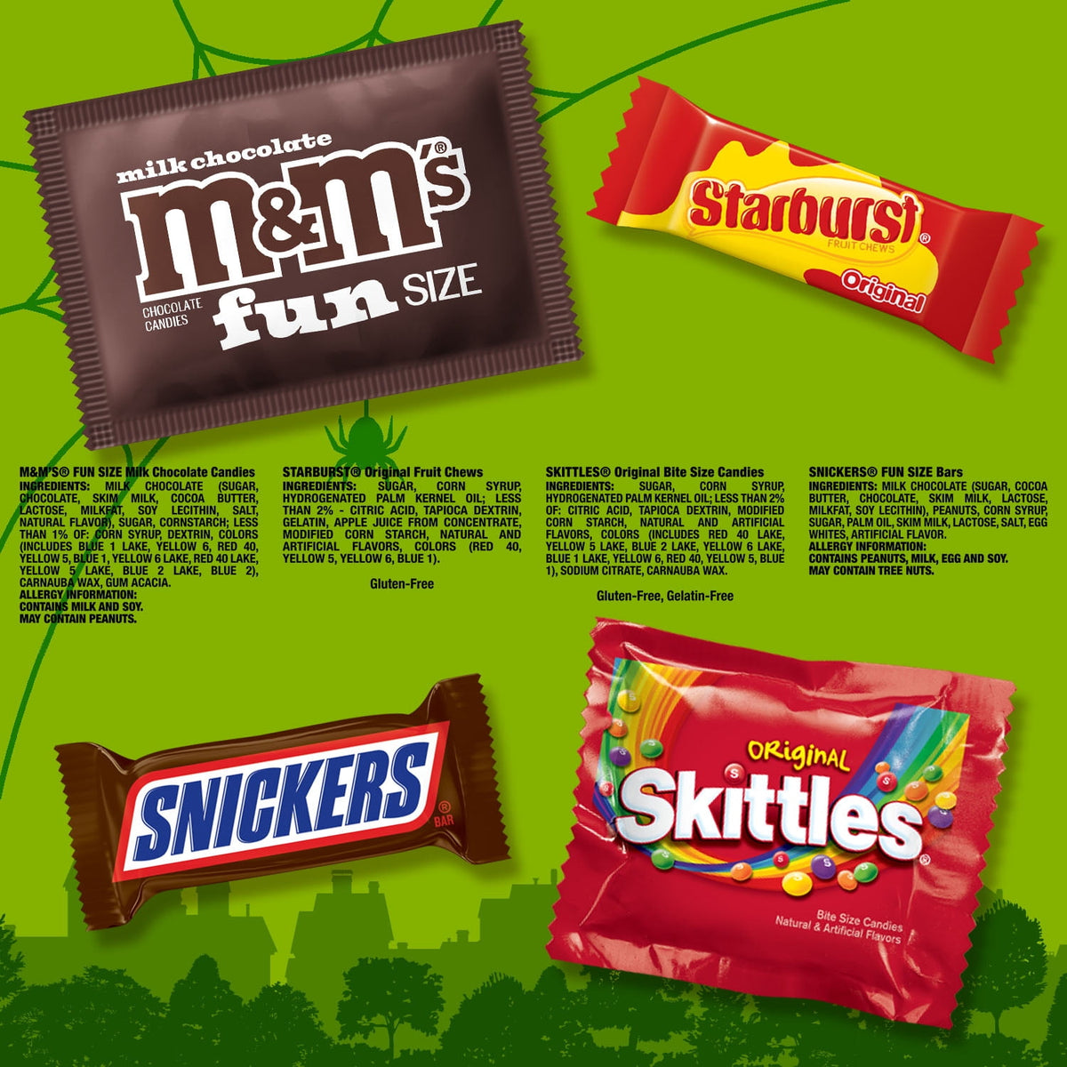 M&M's, Skittles & More Fun Size Halloween Candy Variety pack, 65 Ct Bulk Bag