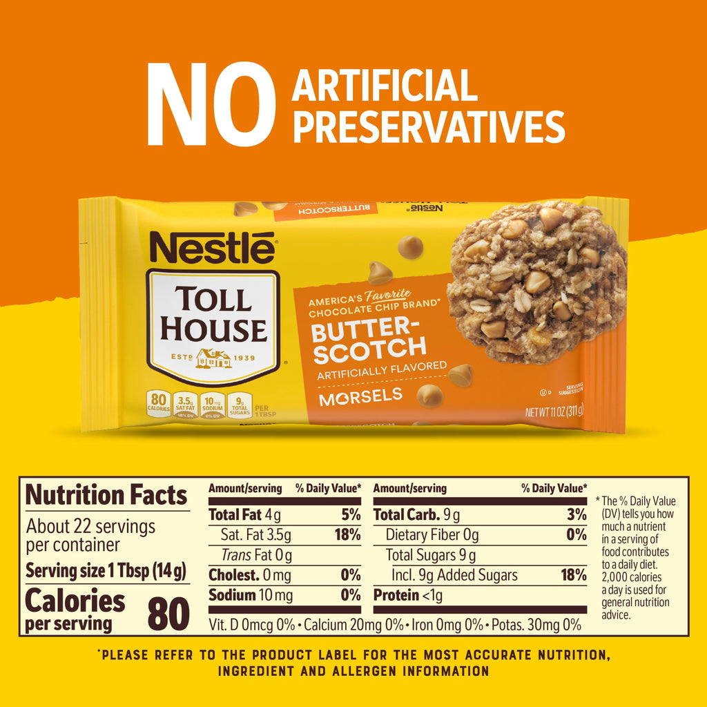 Nestle Toll House Butterscotch Baking Chips, Artificially Flavored, 11 oz Bag