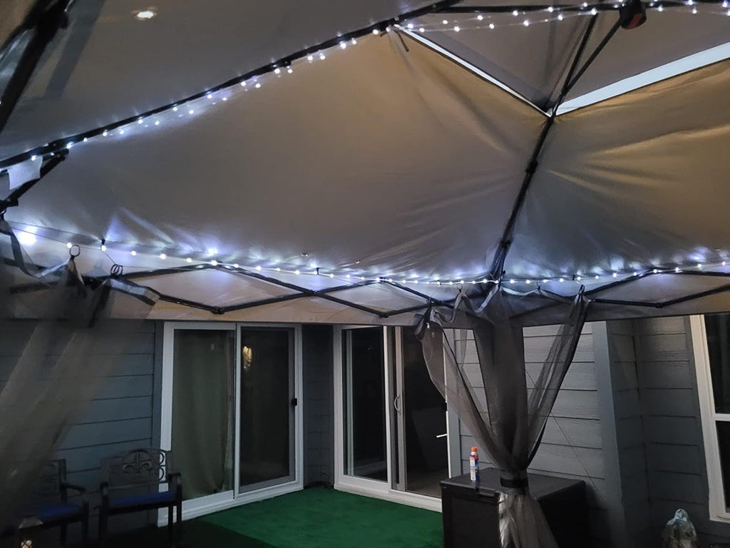 Solar Rope Lights Outdoor Waterproof 100LED Tube String Lights with USB Rechargeable Timer 8 Modes Dimmable Twinkle Fairy String Light for Trampoline Yard Pool Party Wedding Christmas