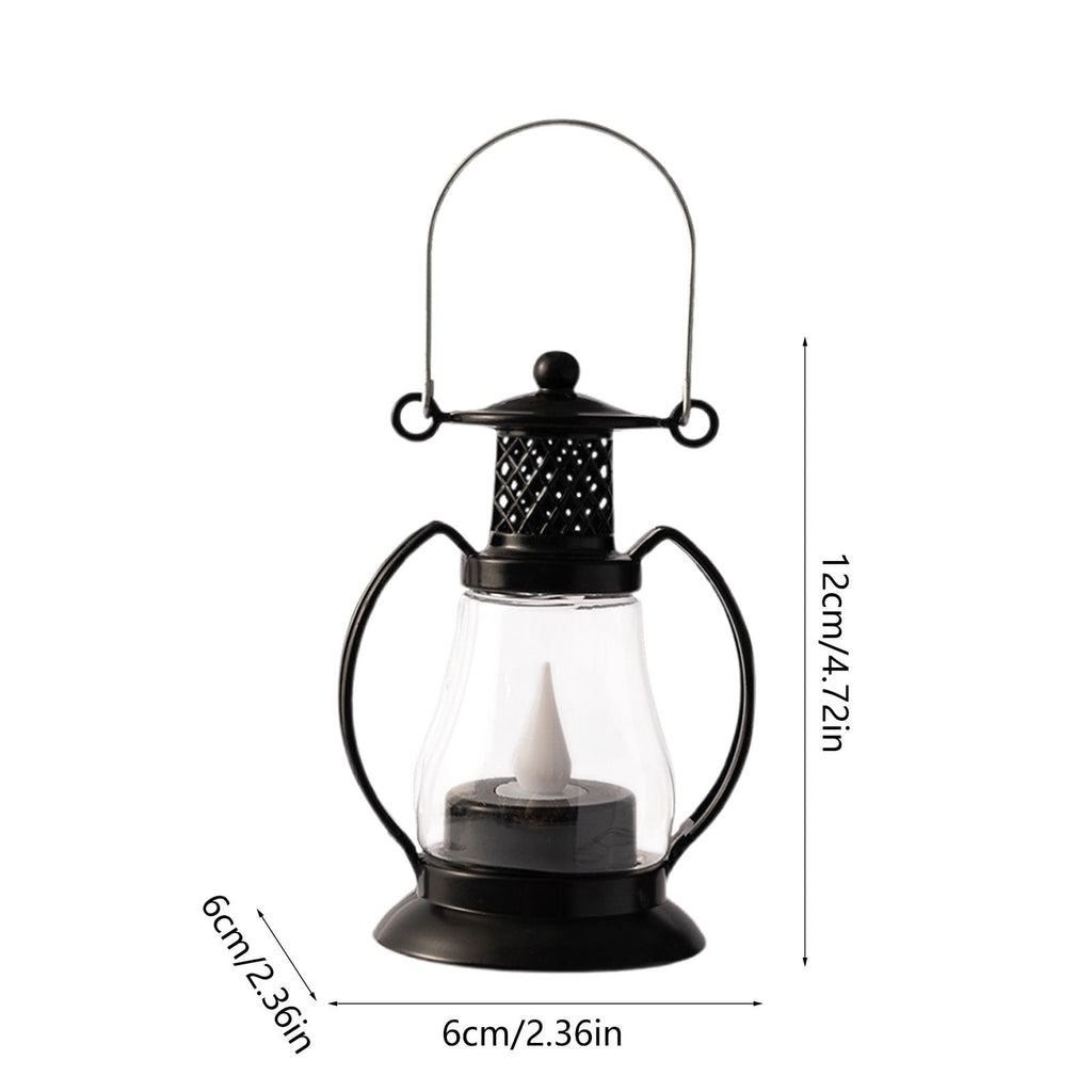 BGZLEU Vintage LED Candle Lanterns Decorations, Black Lanterns Decorative for Table Centerpieces, Camping Decorative Lanterns, Western Party Rustic Wedding Decor, Halloween Christmas Decorations