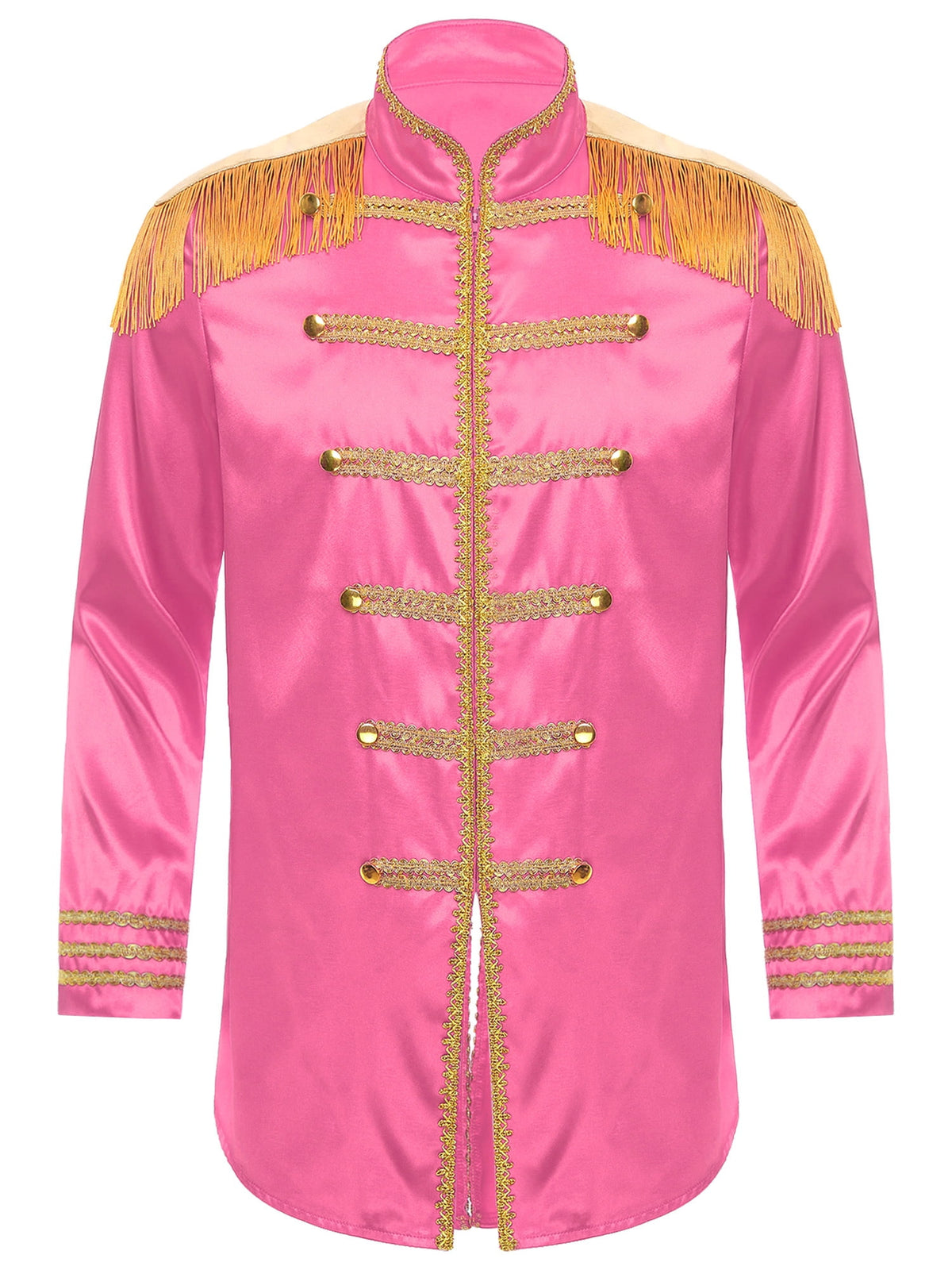 Eandarui Men's Halloween SGT Sergeant Pepper Costume Jacket Fancy Dress Hippie Music Star 1960s Shirt Red M