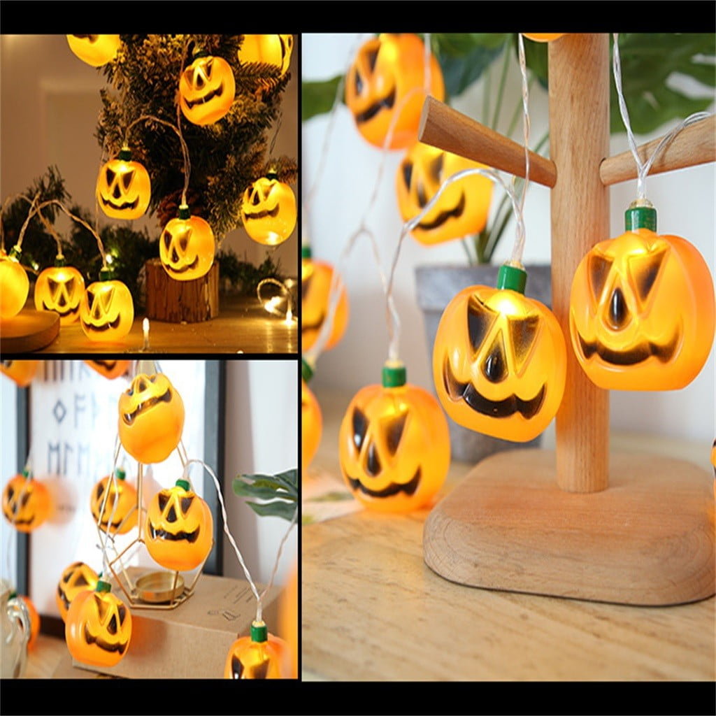 BZPIZ Halloween Decorations Halloween Pumpkin String Lights Pumpkin String Lights Plug in, 20 Orange Lights String Connectable Indoor/Outdoor for Outdoor, Indoor, Window, Patio, Party Dec