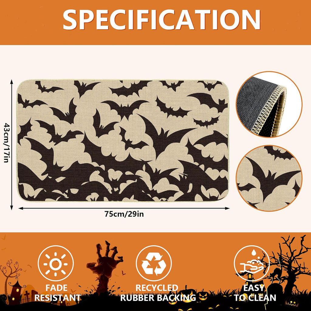MYFLOCY Halloween Front Doormat 31x19 inch Indoor Outdoor Non Slip Floor Decoration ( Pumpkin Spooky )