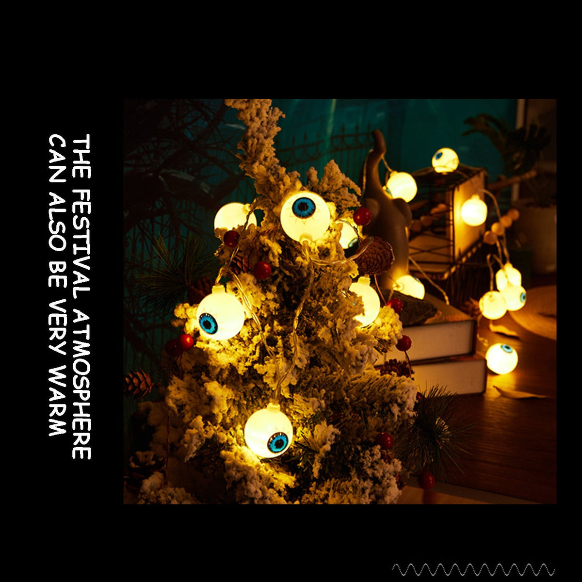 Btomtd 118.11 inch 20 LED Halloween String Light Outdoor Indoor Decorative Light for Yard Home Party Decorations for Bush Fence Porch and Tree Lighting, Multicolor