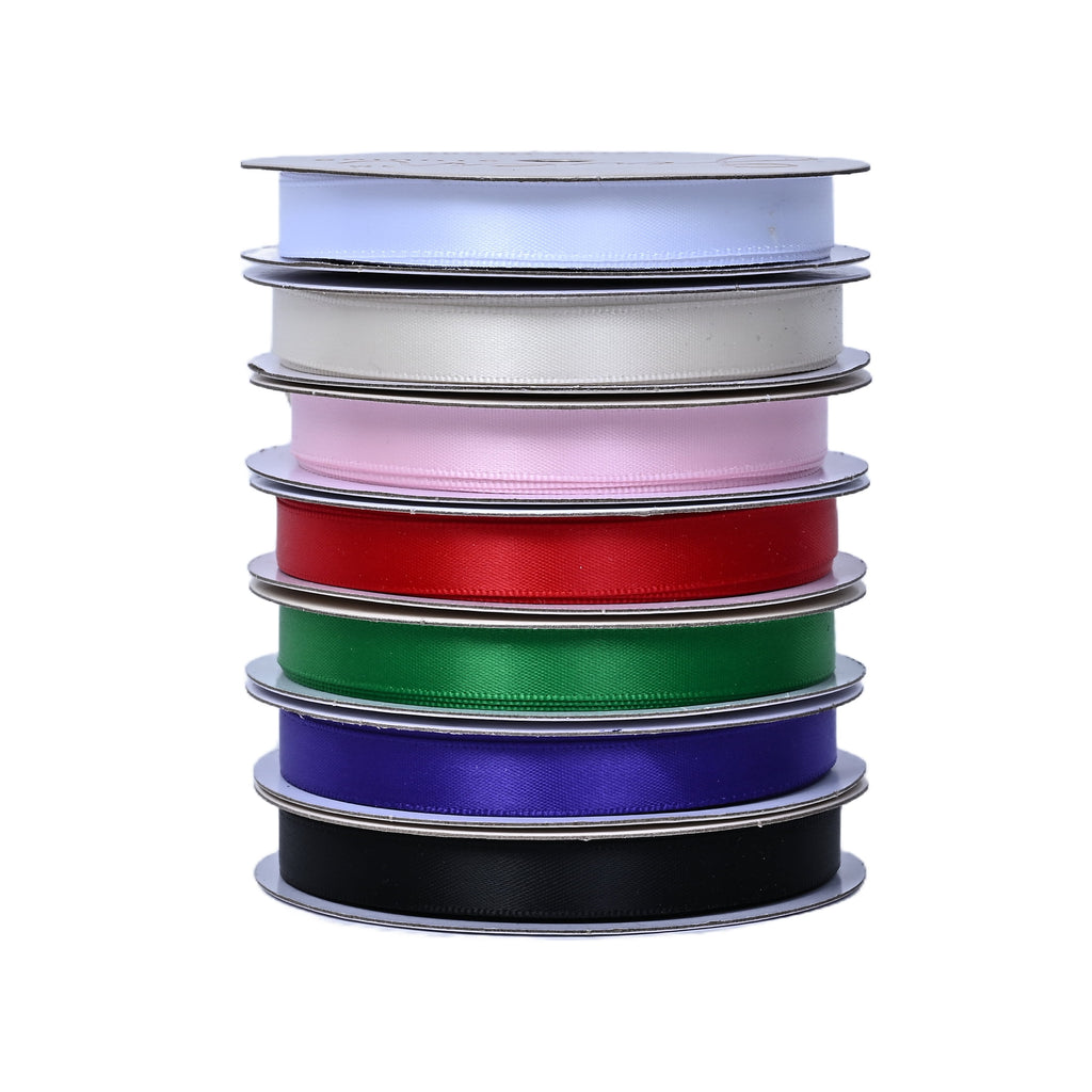 Gwen Studios 3/8" White Satin Ribbon, 7 Yards