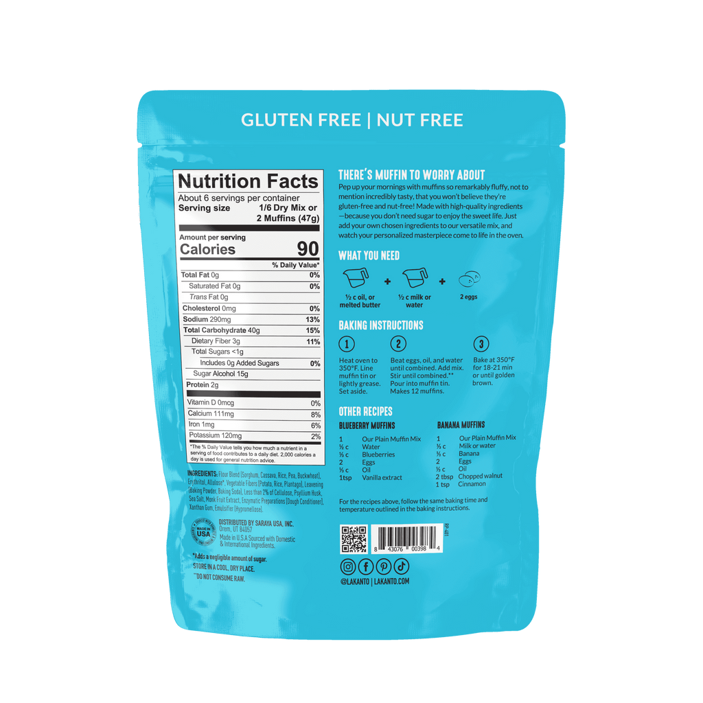 Lakanto Pumpkin Spice Muffin Mix - Sweetened with Monk Fruit and Allulose, Erythritol -8 Oz
