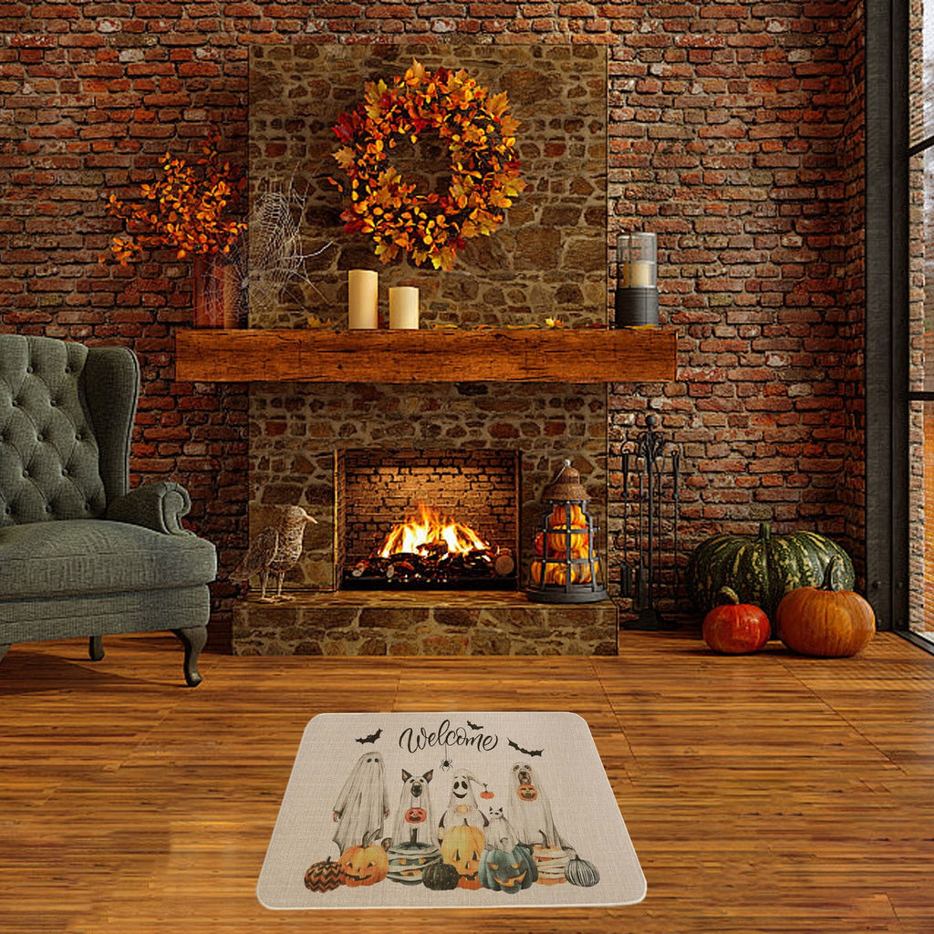 PEIBang Halloween Door Mat,Pumpkins Outdoor Rug Bathroom Doormat,Decorative Front Doormat Indoor Outdoor for Home Decor