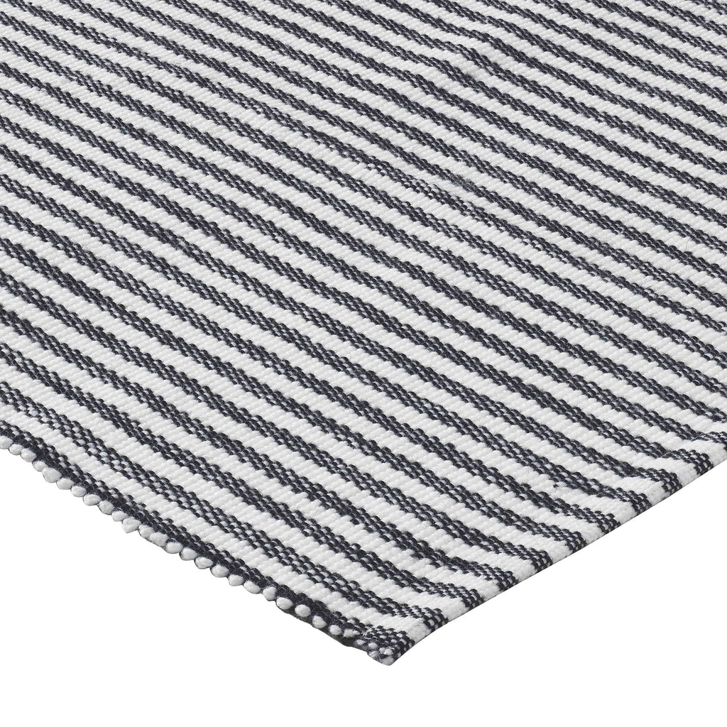 My Texas House Halloween Black Striped Indoor/Outdoor Layering Rug, 24" x 38"