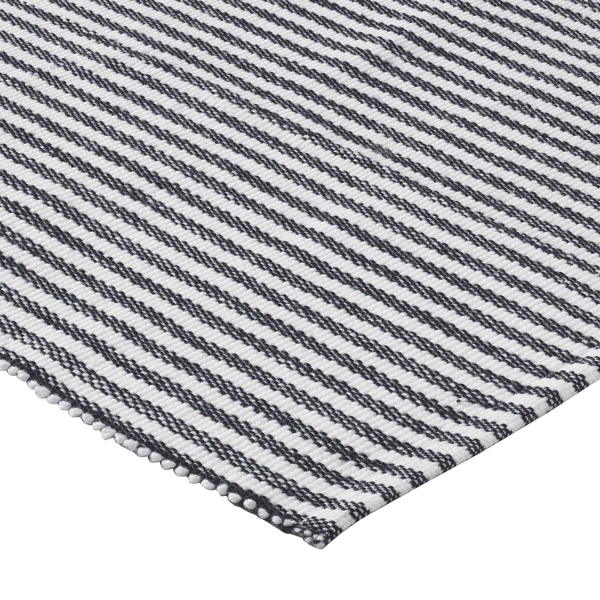 My Texas House Halloween Black Striped Indoor/Outdoor Layering Rug, 24" x 38"