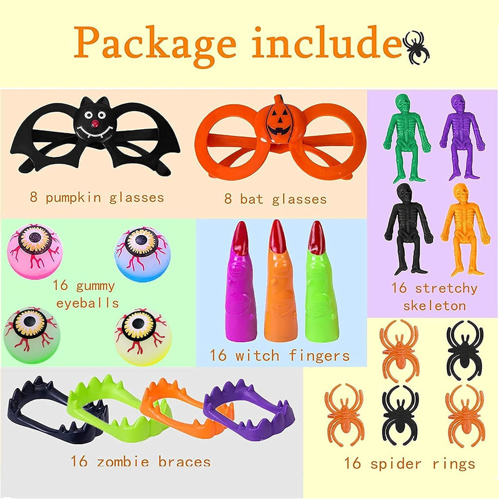 Scidweet Halloween Toys for Kids, 96 Pcs Halloween Party Favor Decorations Gifts Classroom Prizes Treasure Box Toys