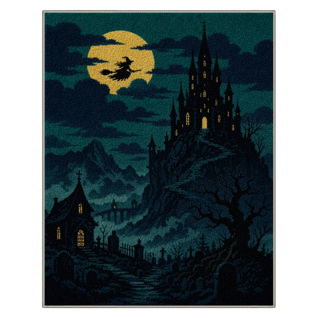 GENIMO 2'x7' Halloween Runner Rug, Washable Non Slip Soft Gothic Raven Indoor Outdoor Hallway Runner for Porch Patio Kitchen Entryway, Rust Orange