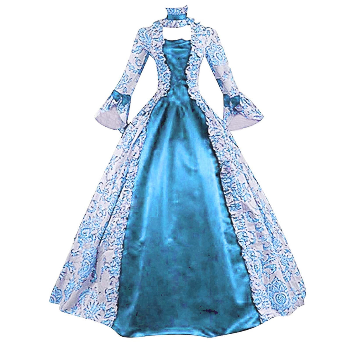 UPPADA Plus Size Victorian Dress for Women Lace Up Flare Sleeve Ball Gown with Corset Evening Party Maxi Gowns Vintage Cocktail Dress Wedding Dresses Early