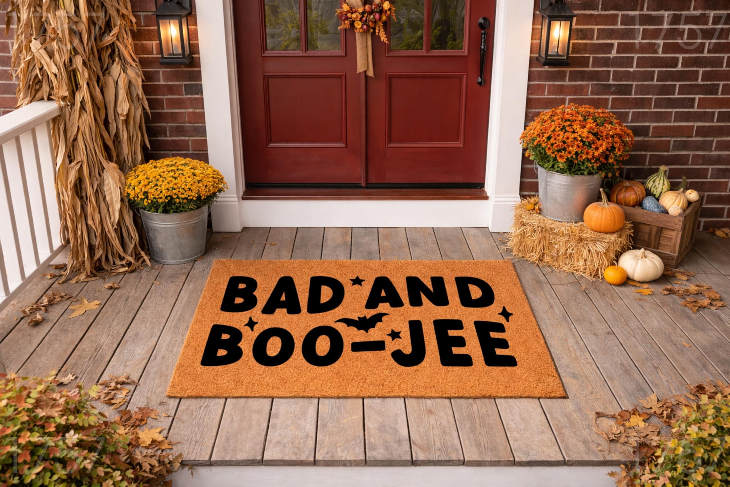 Bad and Boo-Jee Halloween Door Mat | Funny Boojee Doormat | Bougie Welcome Door Mat | Fall Autumn Decor Gift | Home Doormat | Custom Doormat