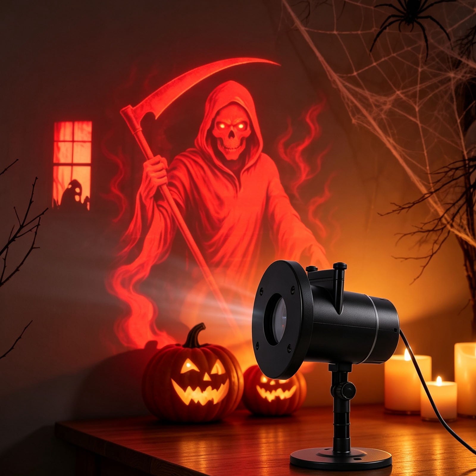 Halloween Projector,Halloween Window Projector,10 Unique Hd Projection Patterns 32ft Uitra-Large Display,Outdoor Waterproof Holiday Projector Light,Turn Your Home Into A Wonderland.