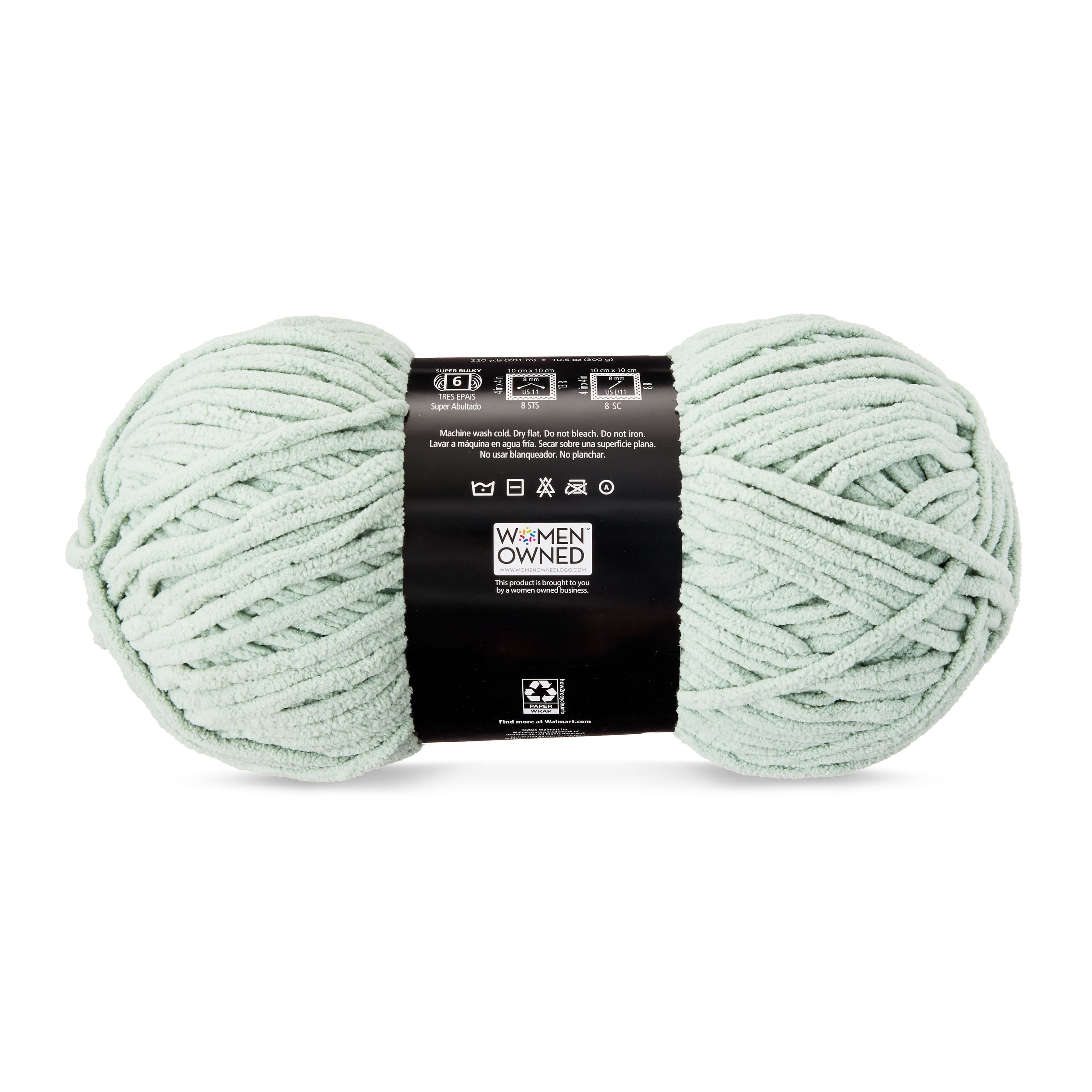 Mainstays Cozy Chenille Yarn, 220 yd, Arctic White, 100% Polyester, Bulky