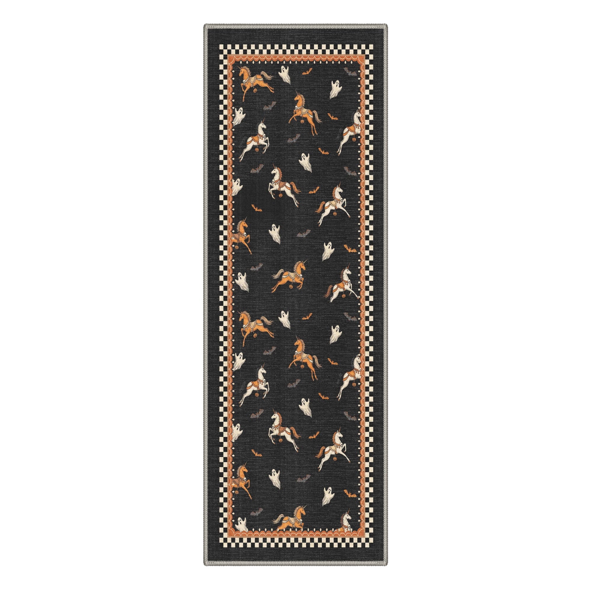 GENIMO 5'x7' Halloween Area Rug for Living Room, Washable Non Slip Soft Farmhouse Pumpkin Indoor Rug for Bedroom Dining Room Home Office, Vintage Sepia