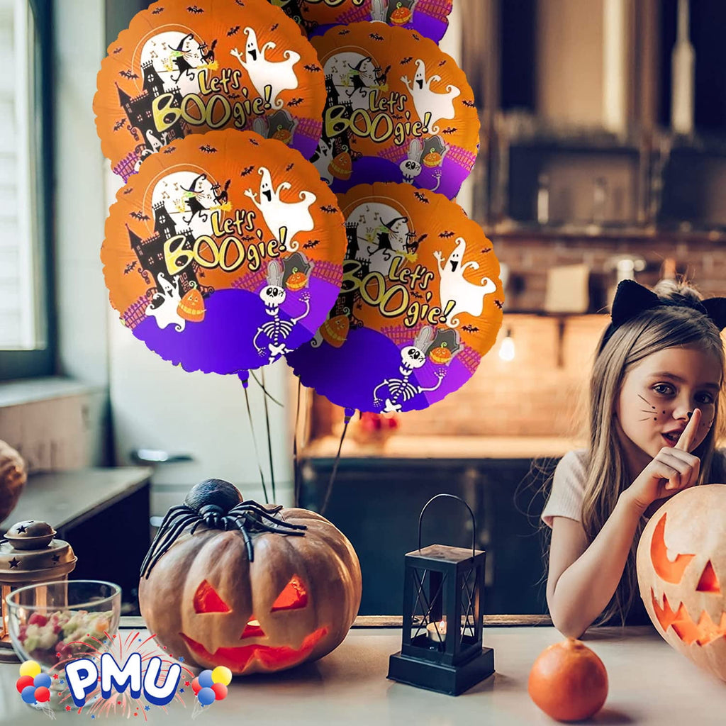 PMU Halloween Party Decoration "Happy Halloween" Jack Faces Aglow 18 Inch Mylar-Foil Balloon (1pkg) Pkg/1