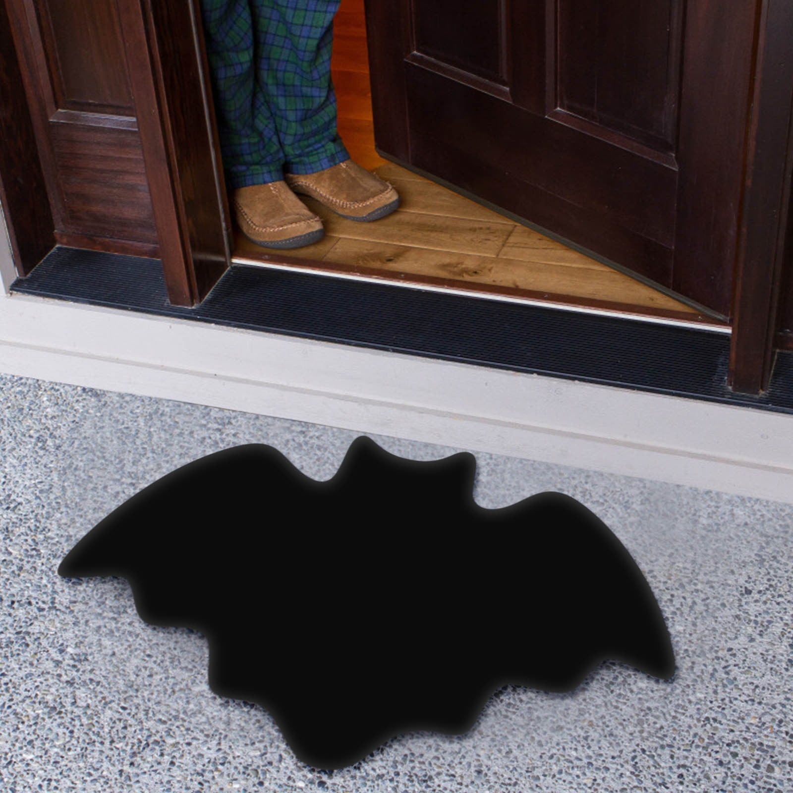 Wadada Halloween Bat Bath Mat Gothic Home Decor Black Bats Bathroom Decor Rugs Non Slip, Spooky Goth Gift Cute Shower Rug for Bathroom, Bedroom, Living Home Decoration