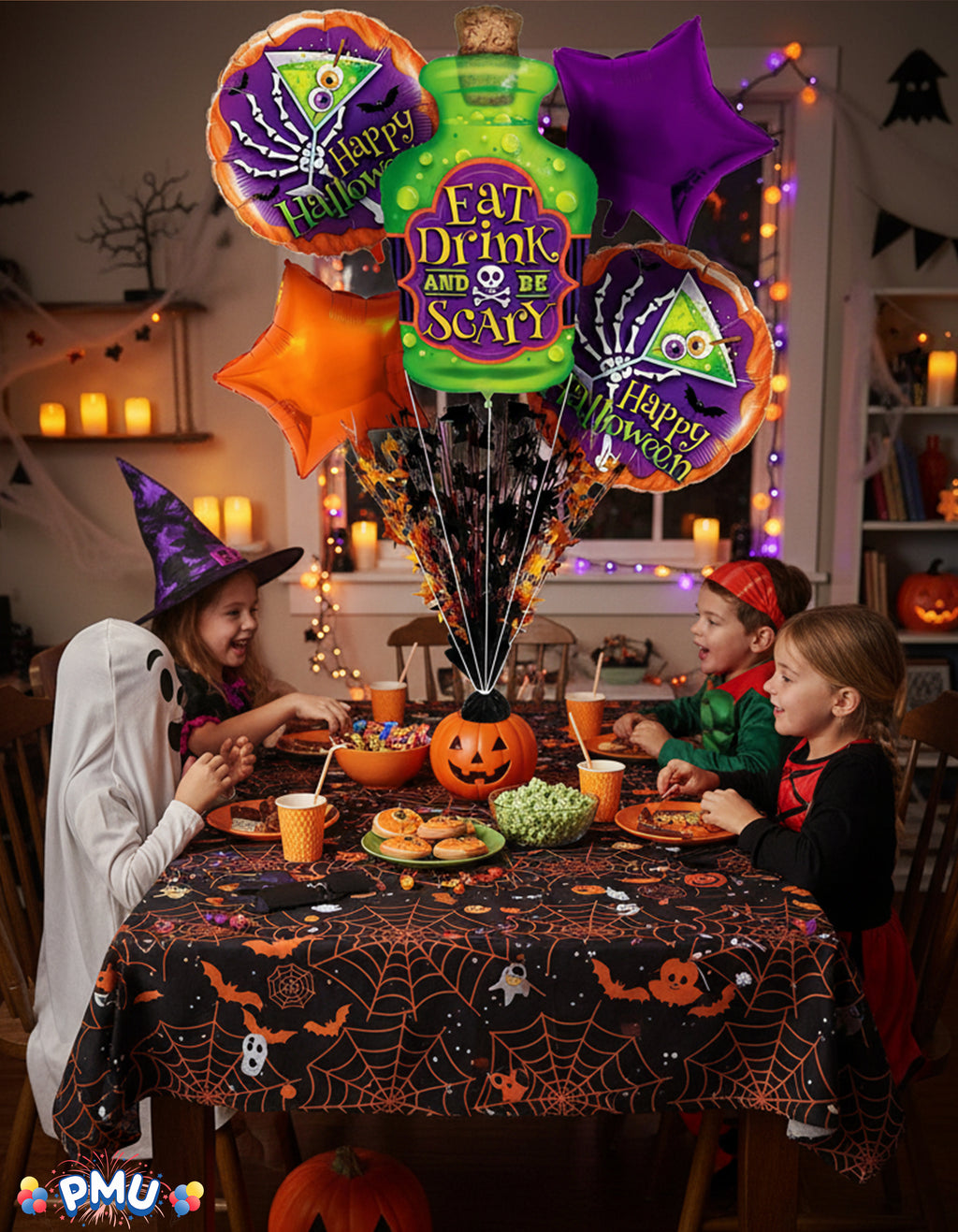 PMU Halloween Flying Ghost 24 Inch Mylar-Foil Balloon (10/pkg) Pkg/1