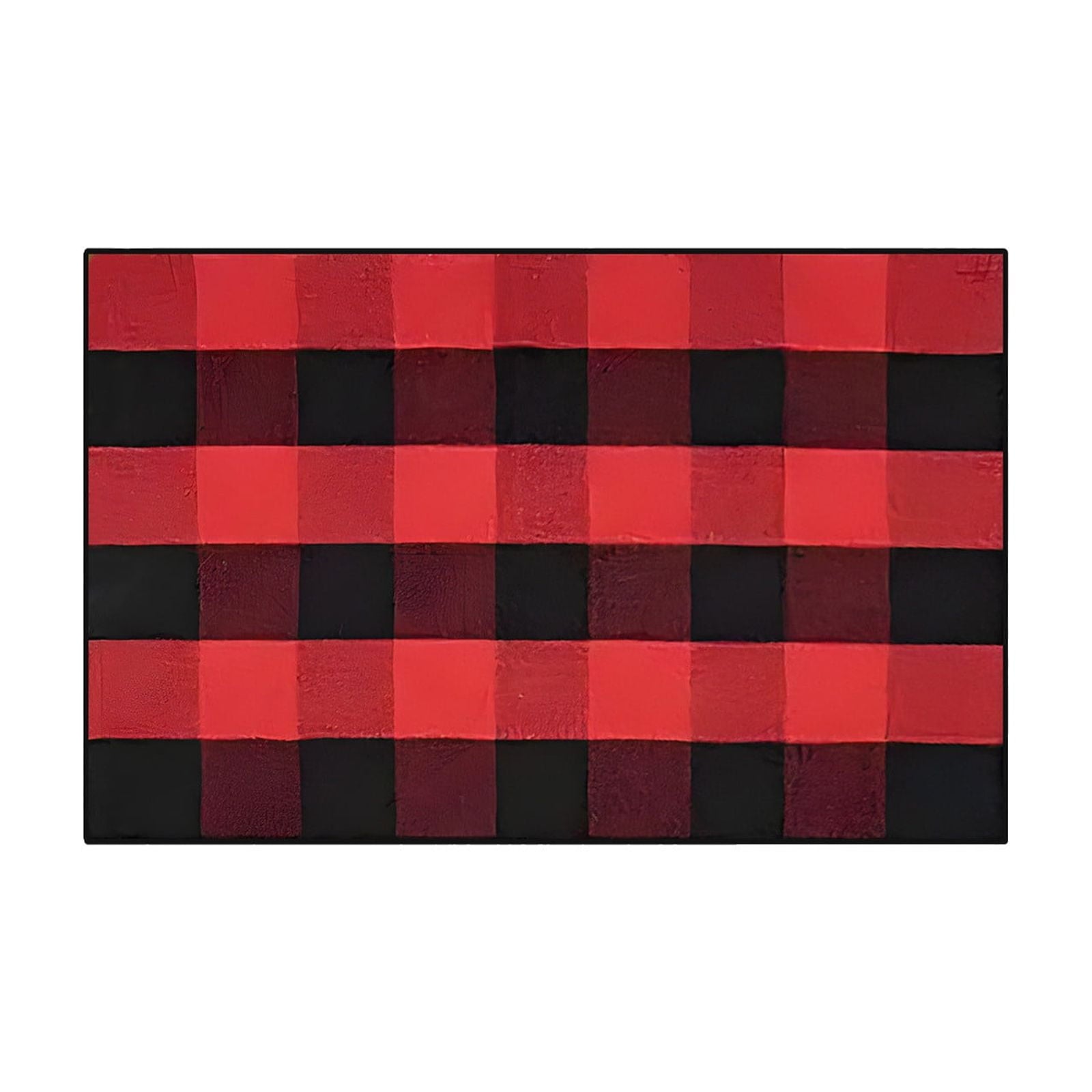 Guozer Fall Outdoor Rug Orange Plaid Outdoor Rug Cotton Hand-Woven Check Rug Layered Doormats For Front Door/Front Porch/Farmhouses/Entryway/Patio 23.6''x 35.4''