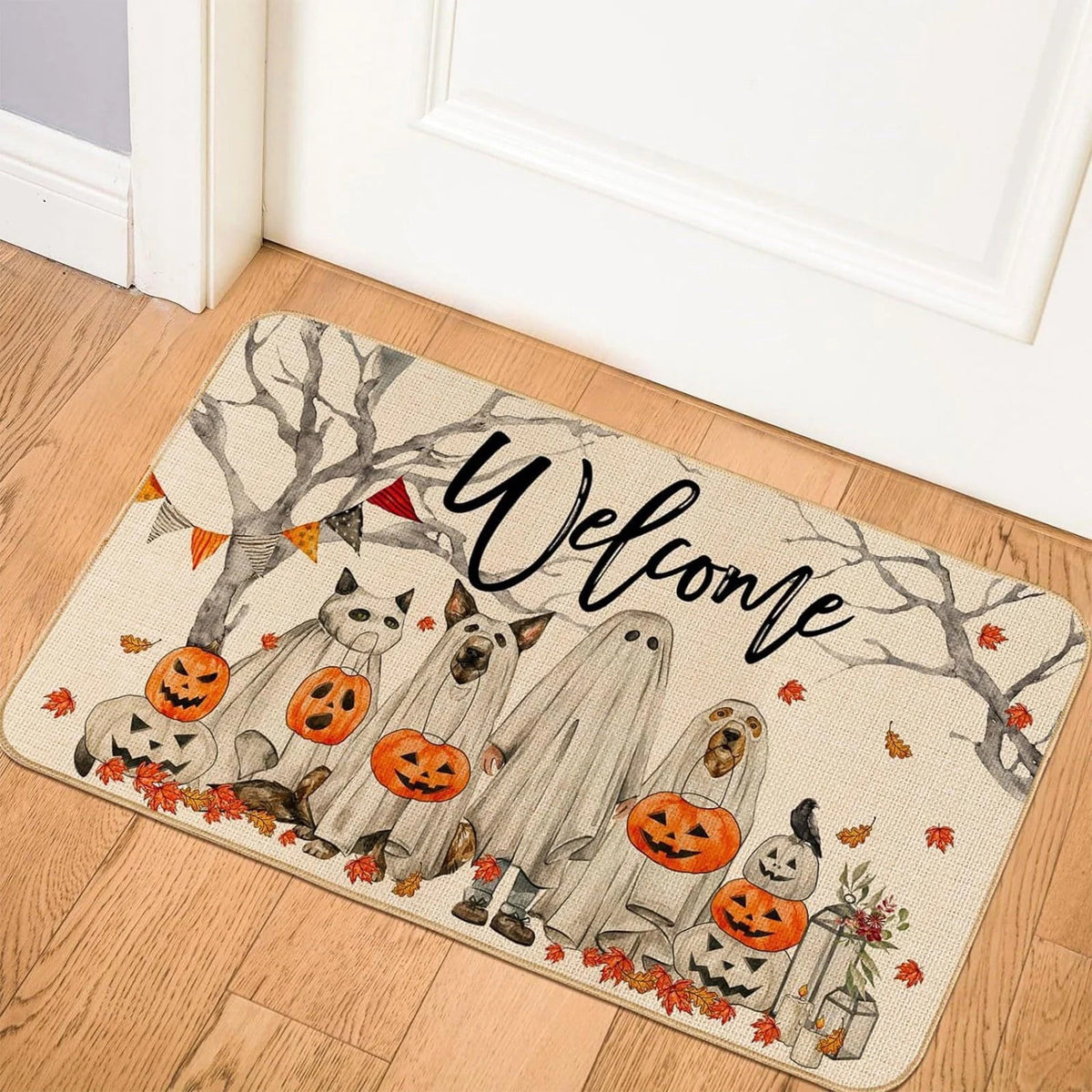 Halloween Pumpkin Doormat Outdoor Entry Door Kitchen Entryway Floor Mat Halloween Decorative Fall Decor