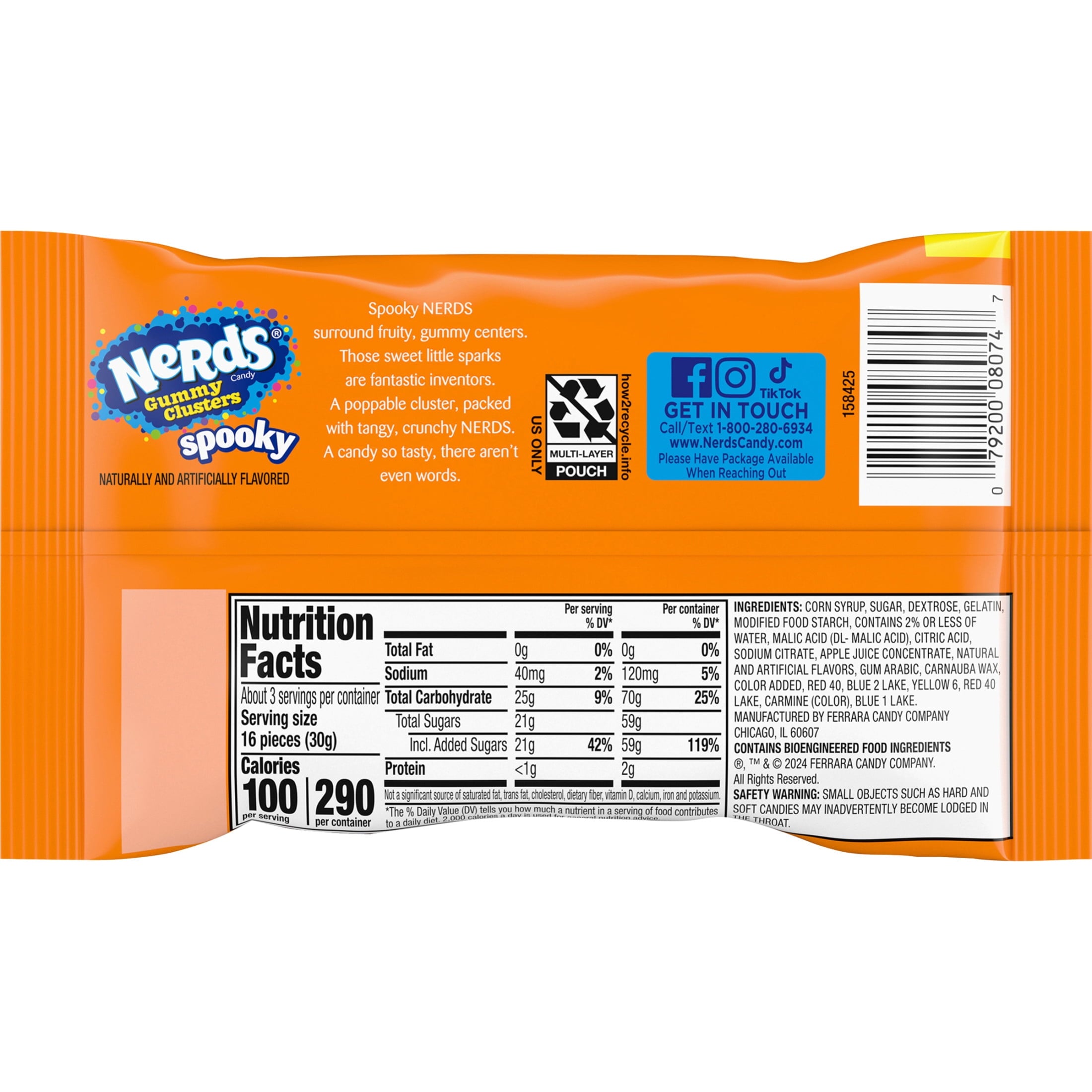 Nerds Spooky Gummy Clusters, Halloween Candy, Nerds Gummy Candies, 3 Ounce Share Pack