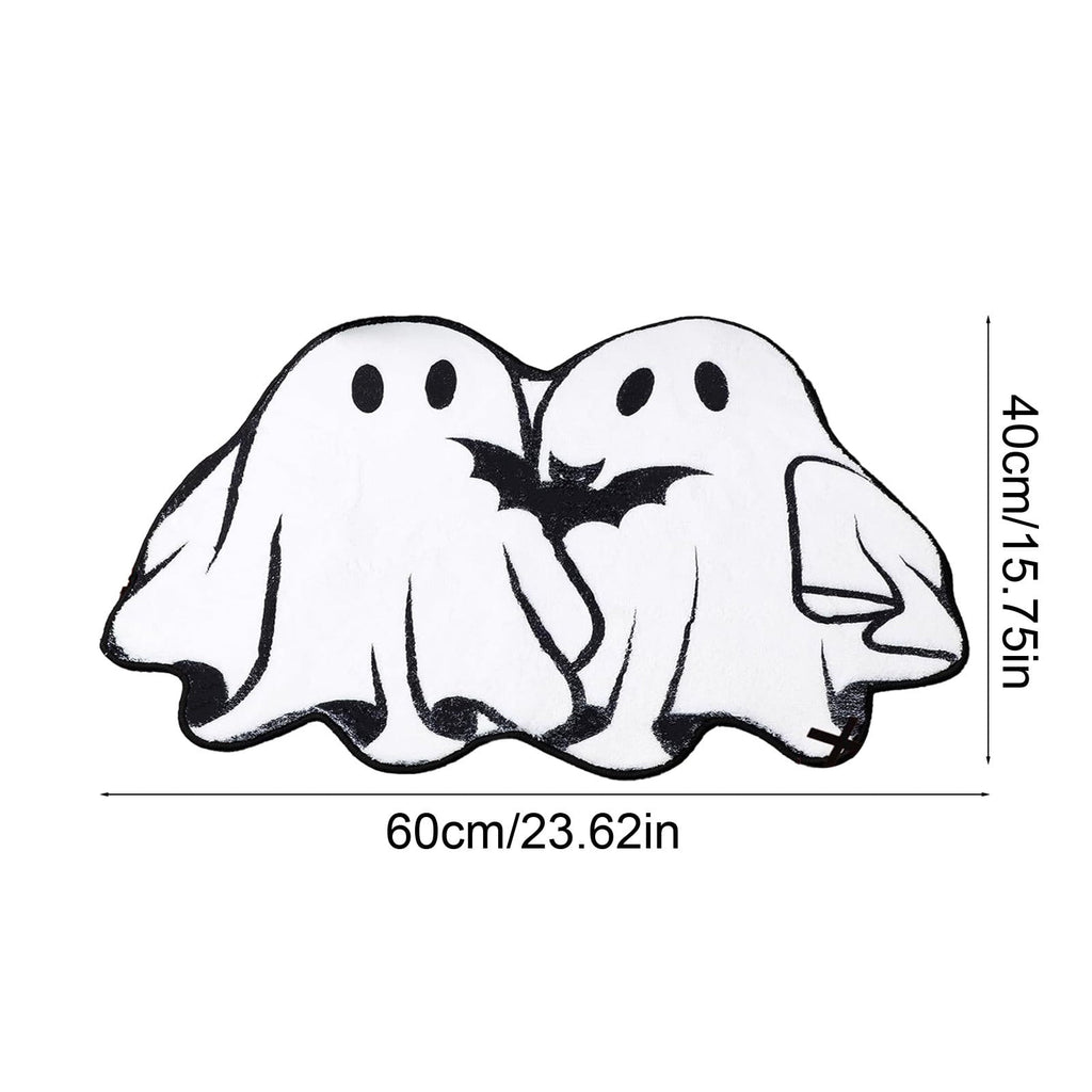 Halloween Bath Mat Ghost Multicolor Irregular Mat 27.56x17.72in Polyester Skidproof & Absorbent for Bathroom Entryway Living Room Halloween Door Mat by MPOISVA