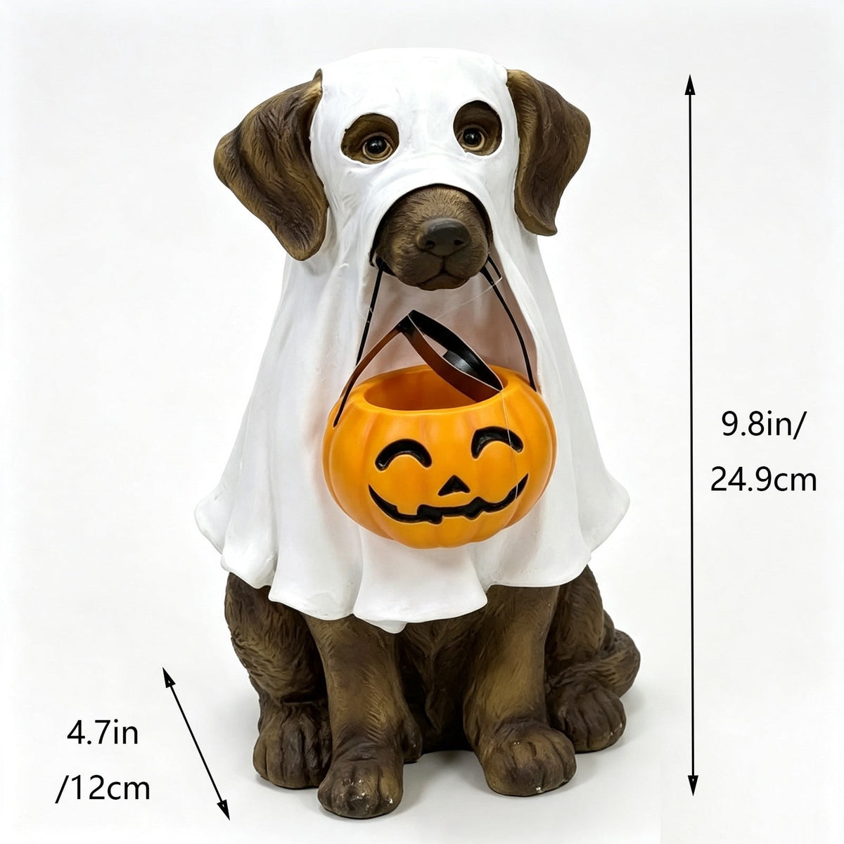 Halloween Ghost Decor 10", Witch Ghost Figurine for Porch Table, 1 Pack