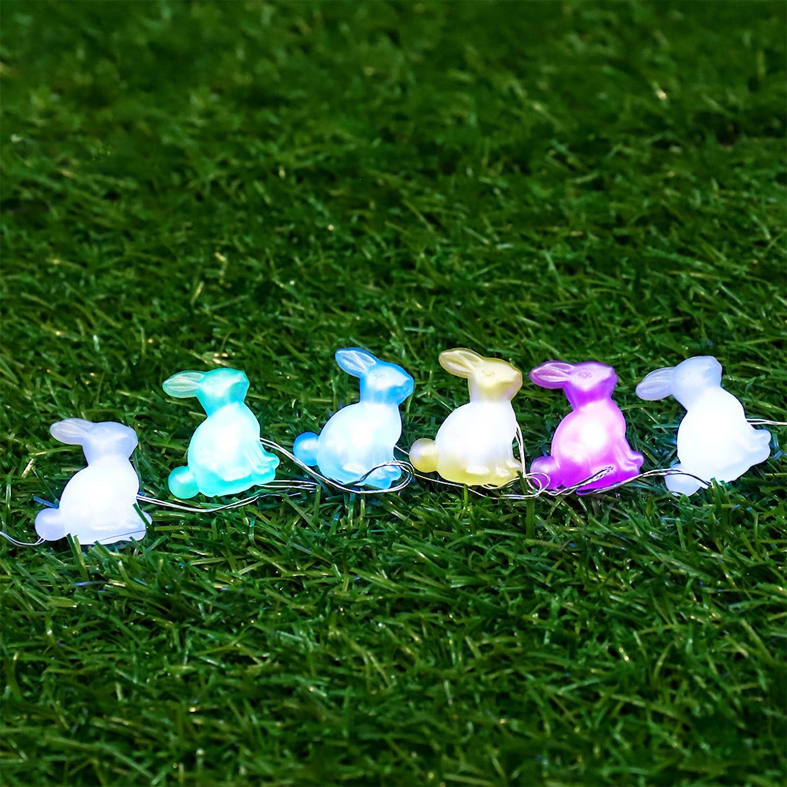 Stijggn 10 Easter Lights Outdoor Easter Decor LED Bunny Lights Plug in Easter Lights String for Indoor Outdoor Spring Decor & Easter Decor