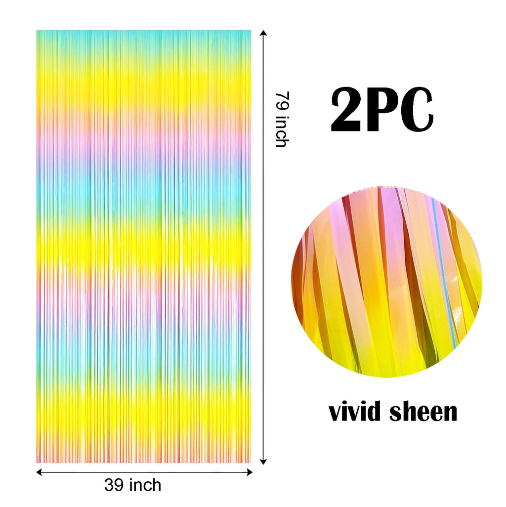 Sm:)e 2-Pack Light Bright Silver Foil Fringe Curtains for Events - Birthday, Wedding, Graduation, Christmas, Baby Shower, various festivals Decor Photo Booth Fun!