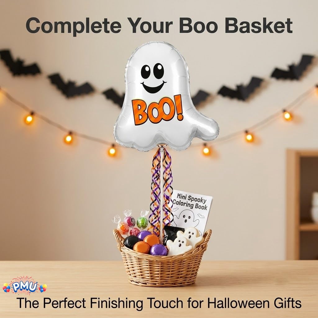 PMU Halloween Pre-Inflated Balloons "Whimsical Pumpkin" 9 Inch Air-Filled Pre-inflated with a Cup and a Stick (1/Pkg) Pkg/1