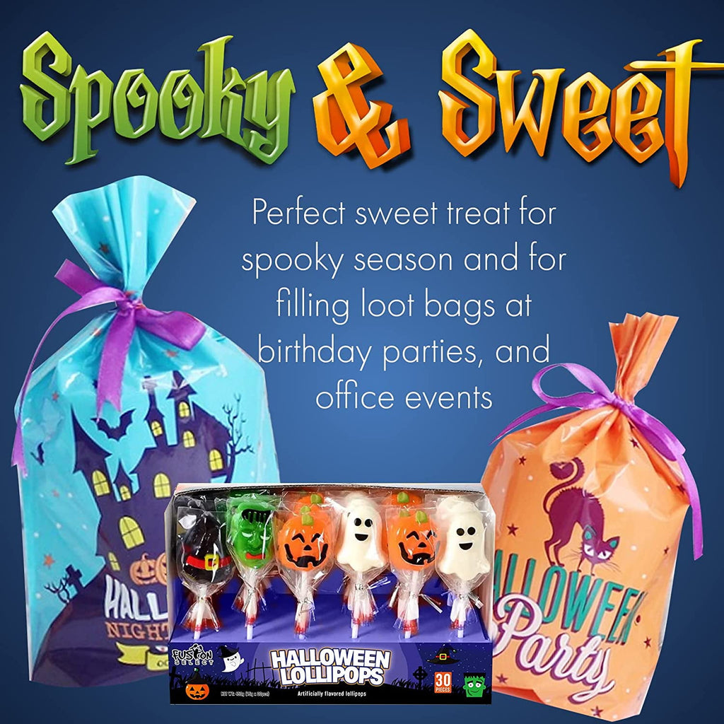 Fusion Select 24 Pcs Sugar Skull Lollipops - Colorful Halloween & Day of the Dead Candy - Individually Wrapped Novelty Treats for Kids - For Trick or Treat, Themed Party Favors & Celebrations