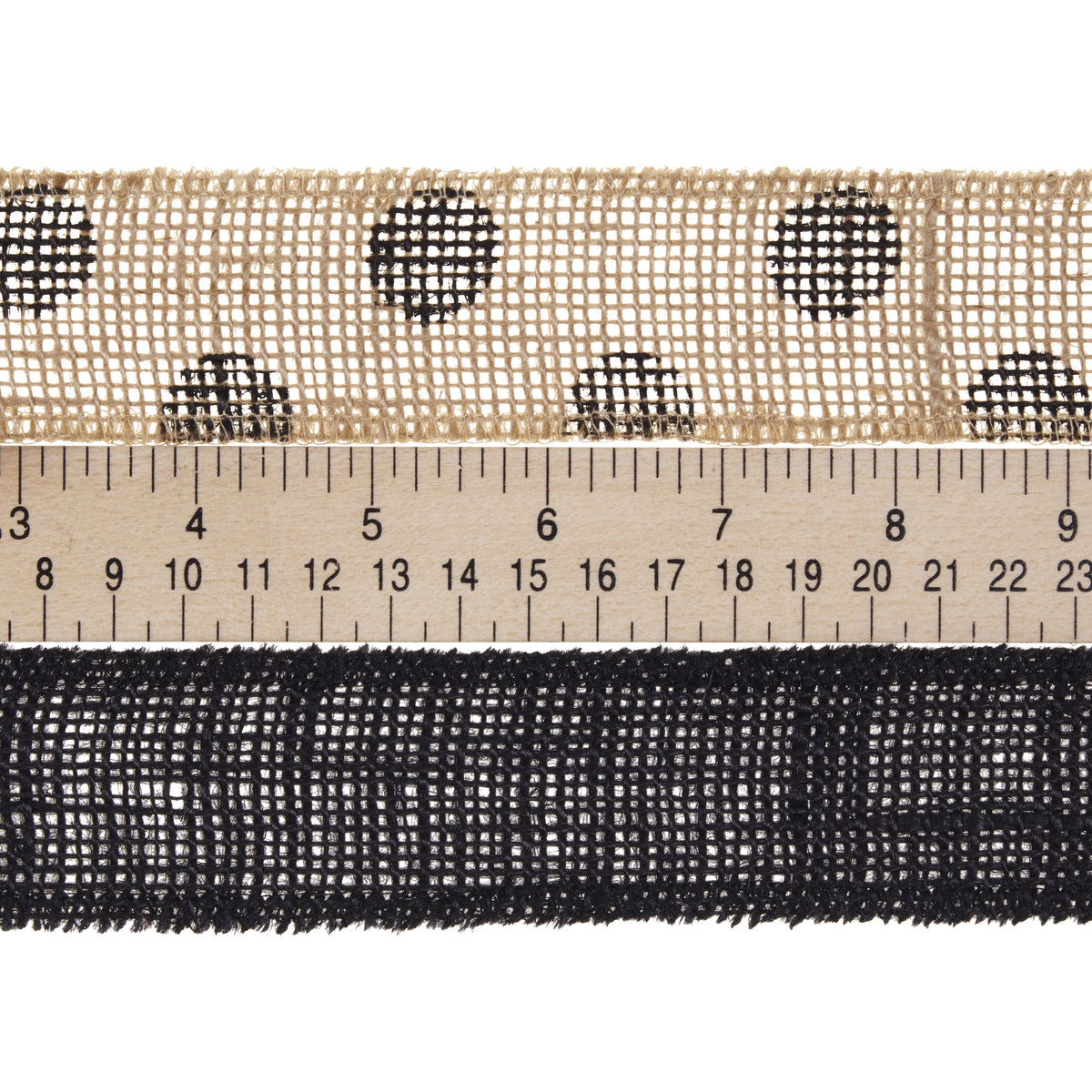 Love, Laugh, Craft Burlap Ribbon Set, 1.5"W x 3-Yds, Natural/White Stripe