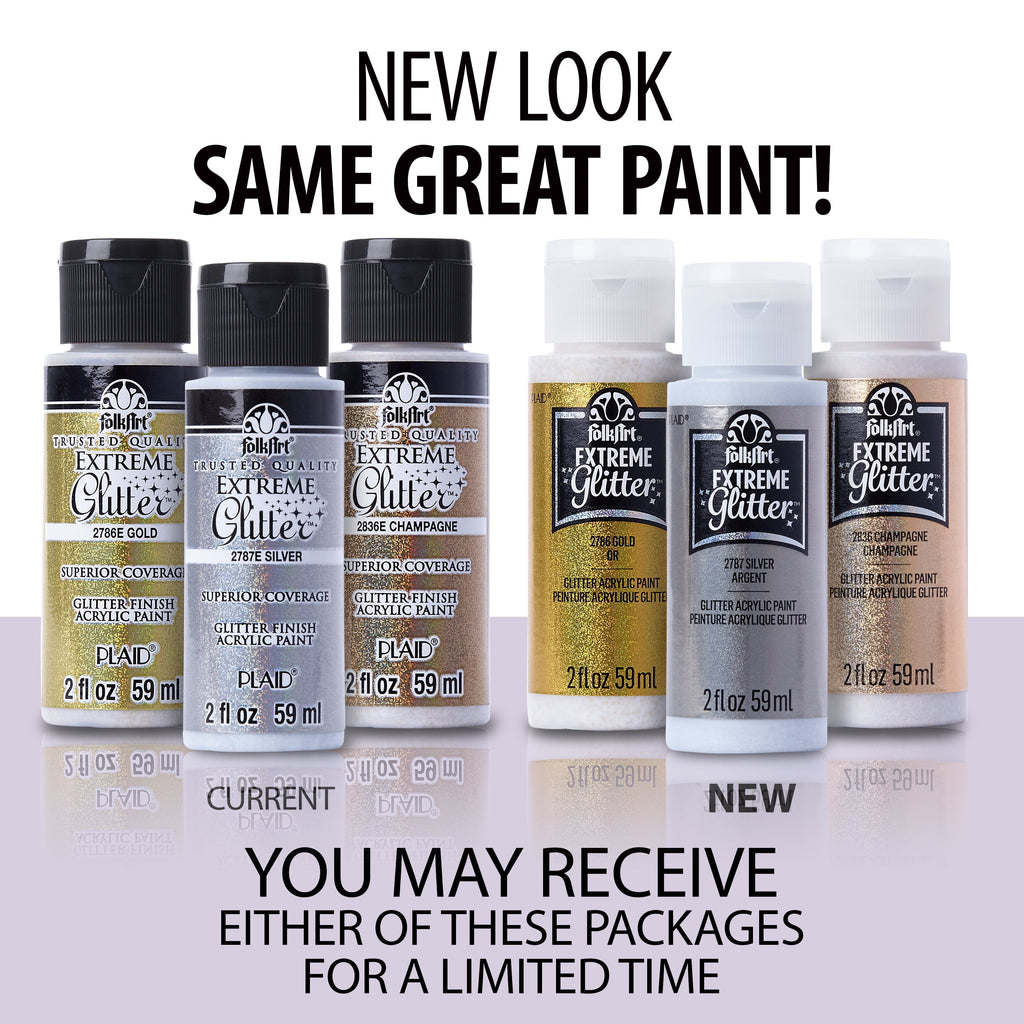 FolkArt Extreme Glitter Acrylic Craft Paint, Glitter Finish, Hologram, 2 fl oz