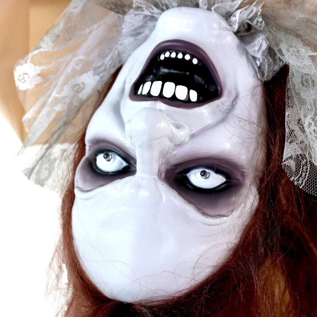 Haunted Hill Farm 3.4 ft Touch-Activated Animated Possessed Backbend Lady Halloween Animatronic, HHLADY-15FLSA