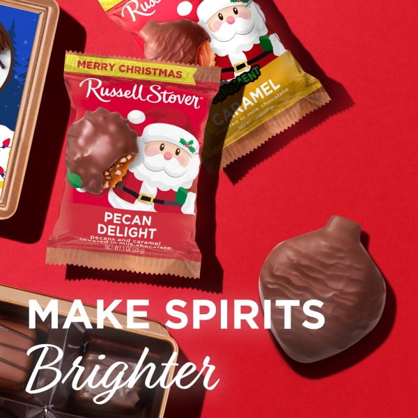 RUSSELL STOVER Christmas Dark Chocolate Marshmallow Ornament, 1.3 oz.