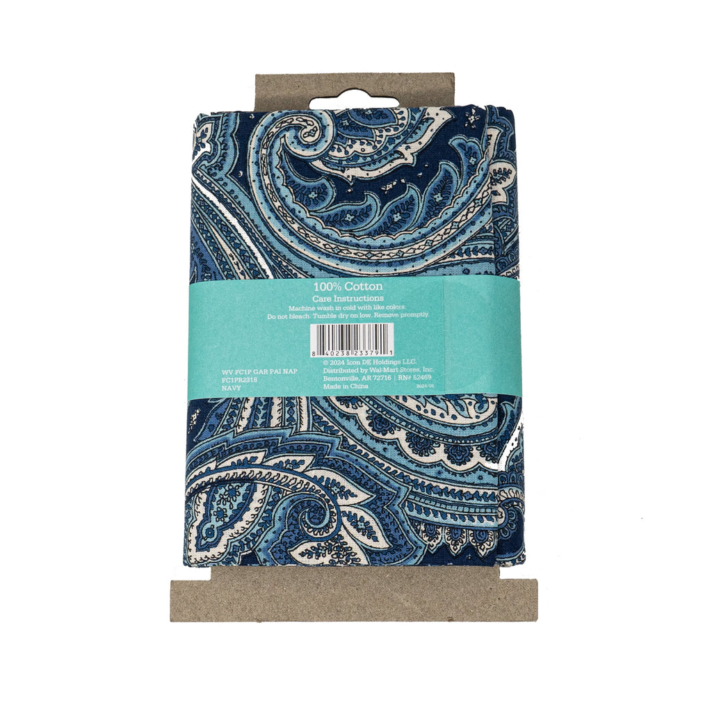 Waverly Inspirations 1 Yard Cut 100% Cotton Prints Fabric, Paisley Navy, 44 in Wide for Quilting & Sewing