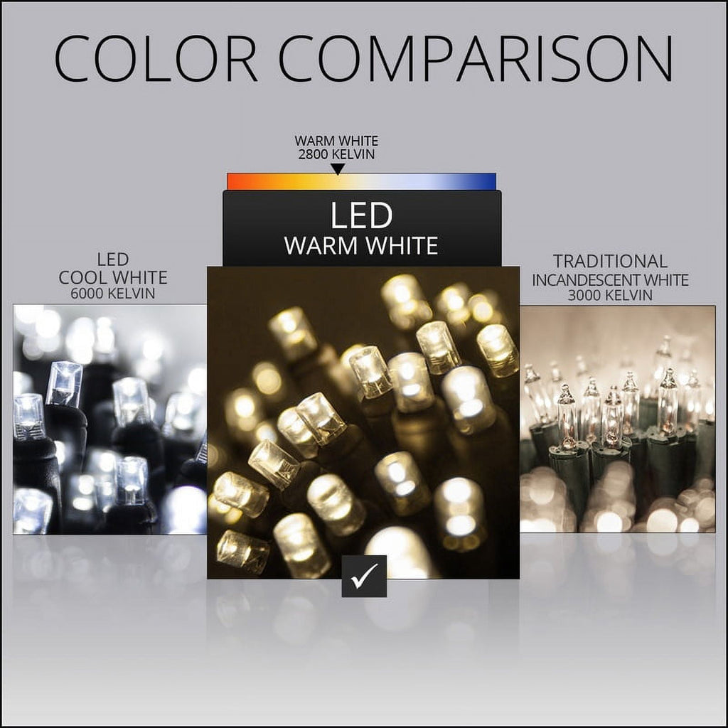 70 LED Purple and Orange String Lights for Halloween Displays Party Decoration, 24', Indoor Outdoor Black Wire