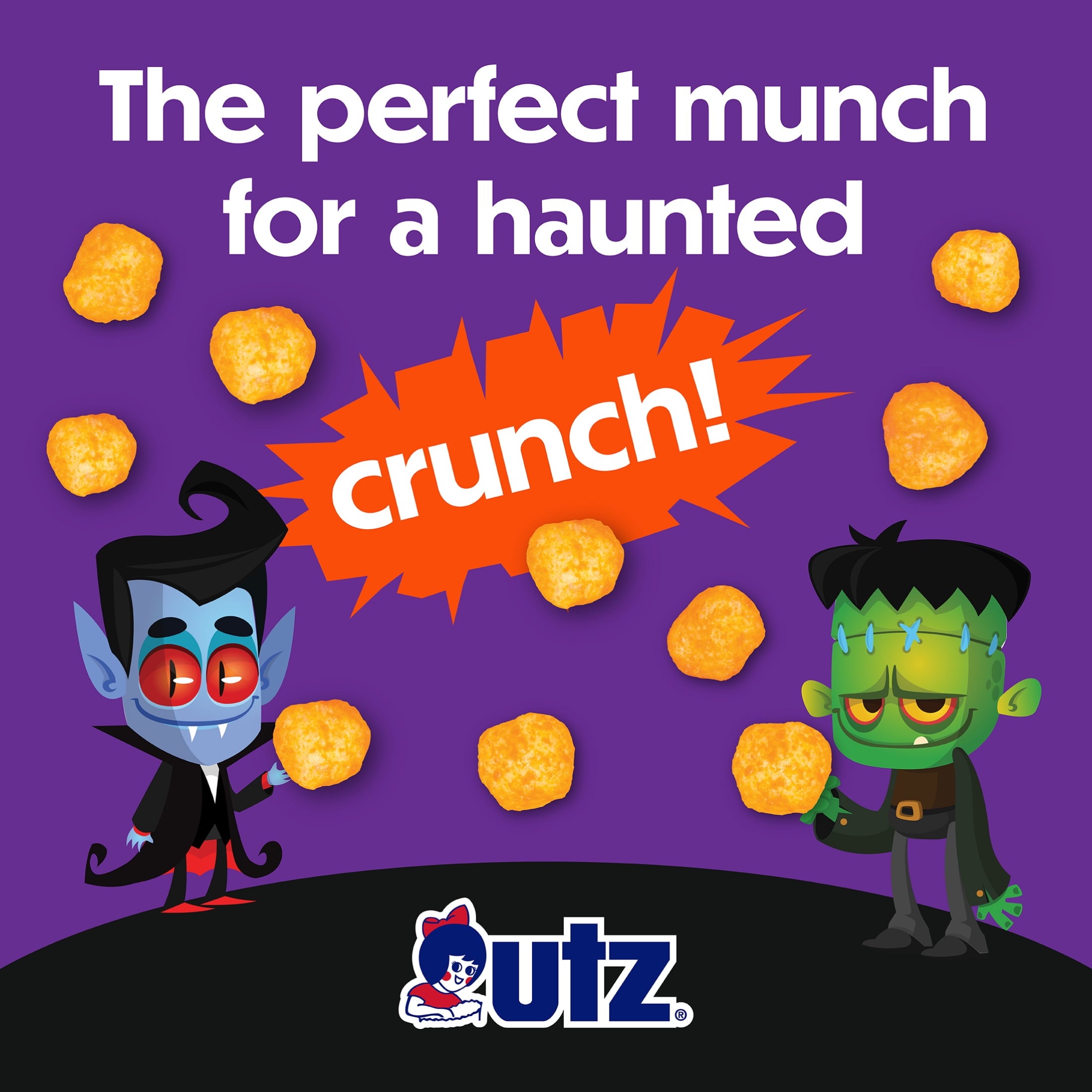 Utz Halloween Mini Cheeseball Treats, 0.25 oz, 32 Count