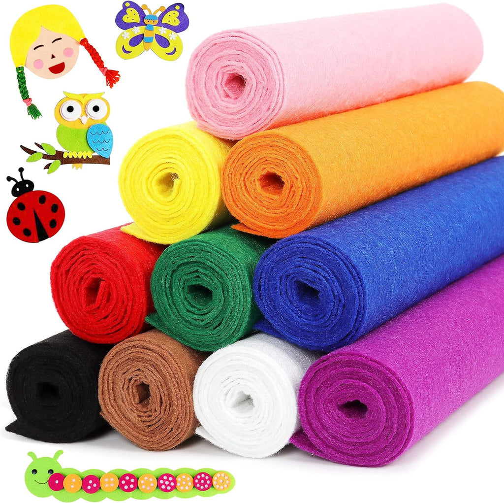 LANNEY Felt Sheets for Crafts 8x12 Inch, 45Pcs Assorted Color Soft Felt Fabric, Squares Non woven 1mm Thick, for DIY Sewing Craft Patchwork Decoration, School Projects