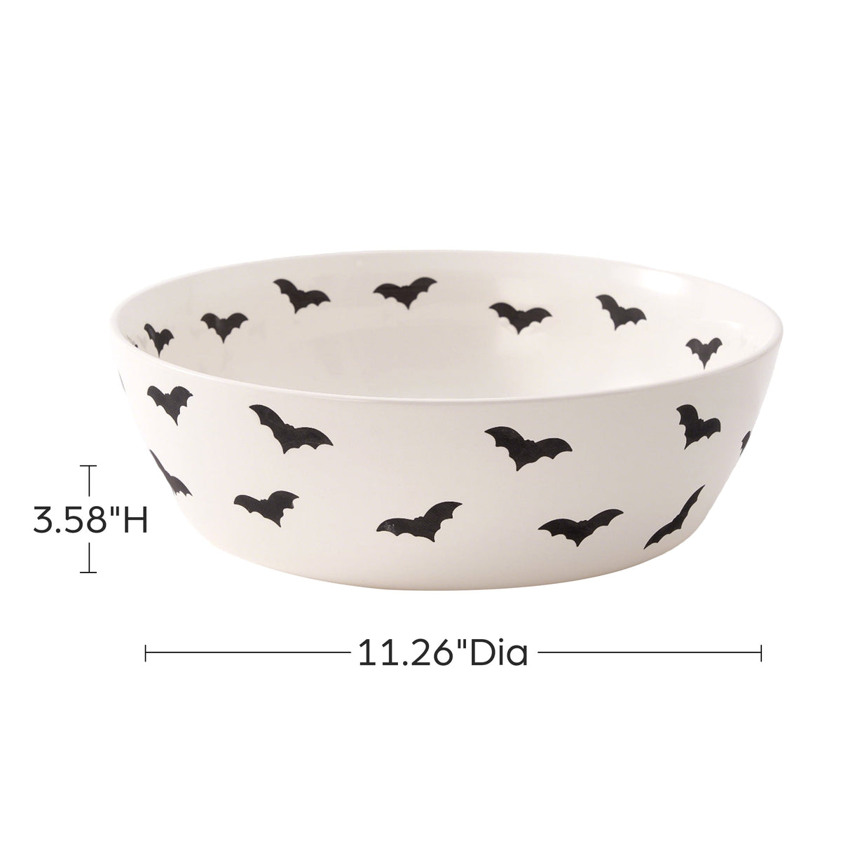 Way To Celebrate Halloween Bat White Ceramic Serving Bowl