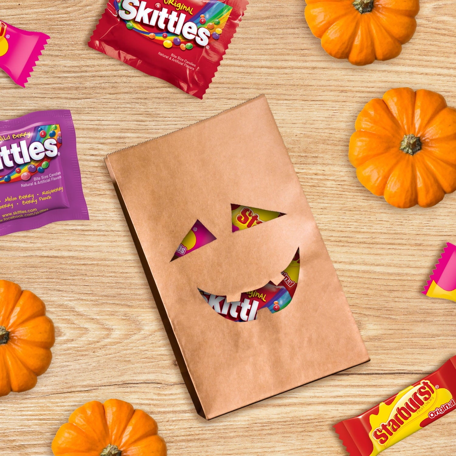 Skittles & Starburst Fun Size Chewy Halloween Candy Variety Pack - 140 Ct Bulk Bag