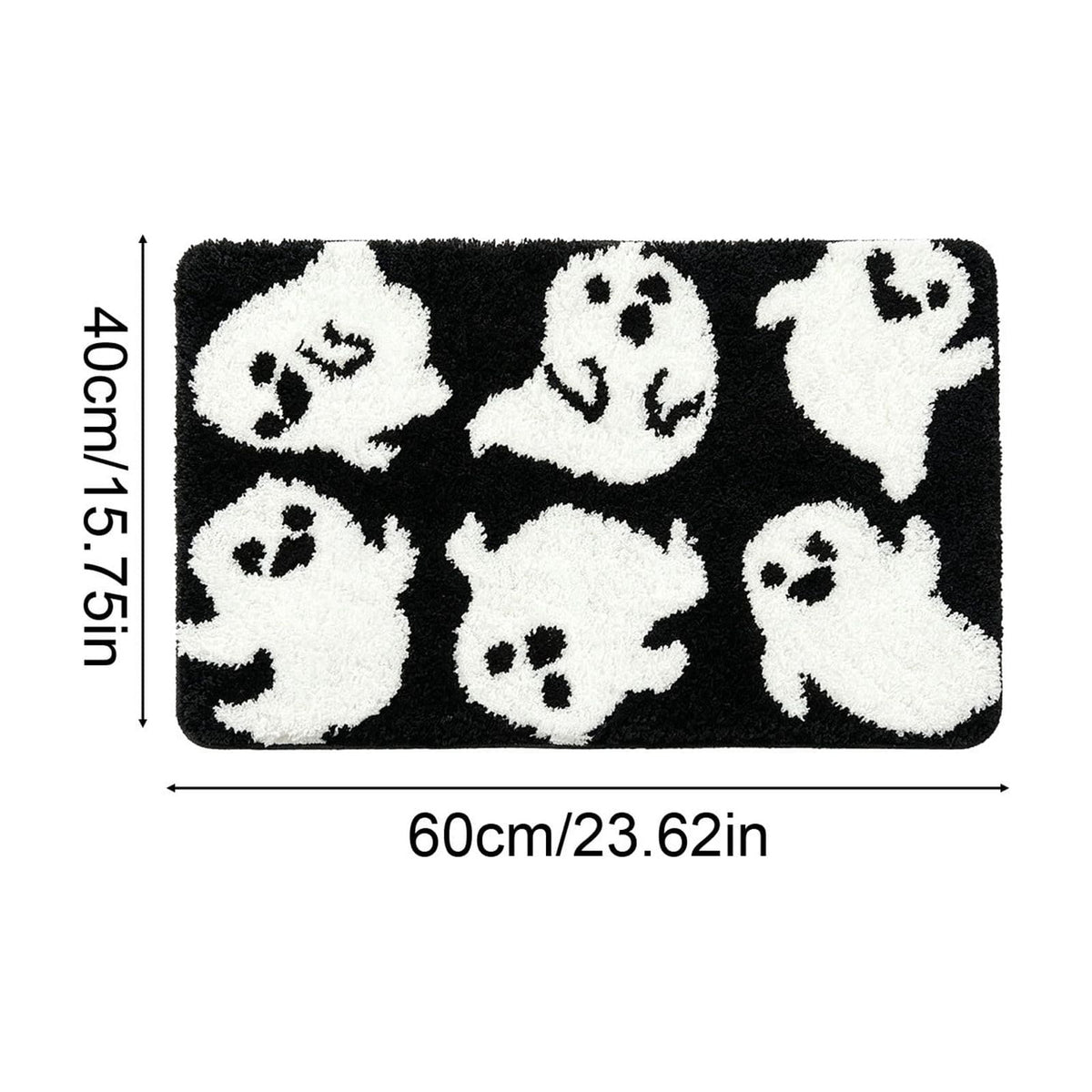 WWC Halloween Door Mat, 32x20 inch Halloween Decor Thick Non Slip Ghost doormat, Entryway Rug for Fall Party Indoor Outdoor Front Porch