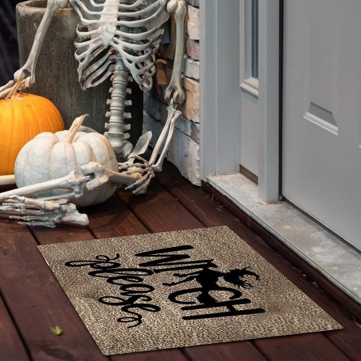 JLFNYA Halloween Rug,15.7*24inch Checkered Rug,Rug Halloween Fall Door Mat Cotton Washable Area Rugs Door Mat Outdoor Entrance for Front Porch Entryway Fall Farmhouse