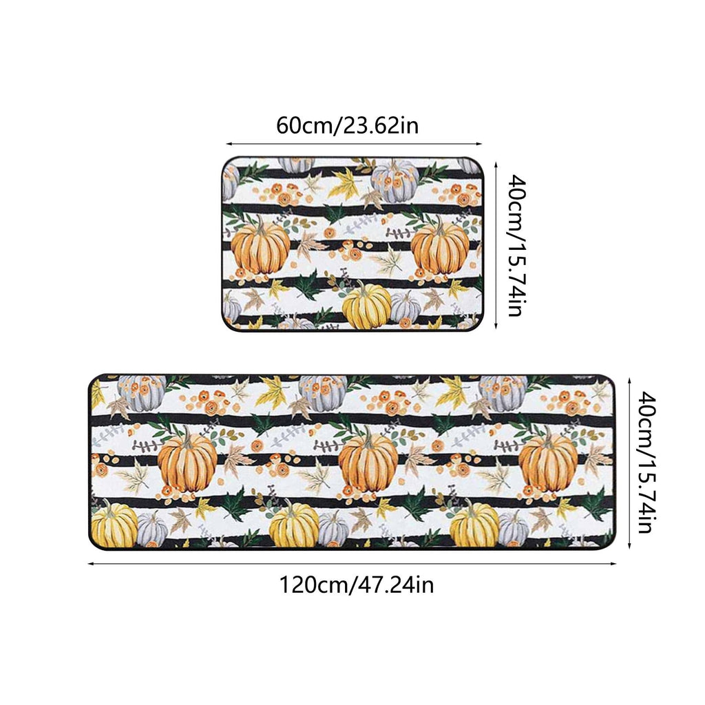 Zhourta Halloween Fall Plaid Outdoor Rug Orange Plaid Outdoor Rug Cotton Hand Woven Check Rug Layered Doormats for Front Door Front Porch Farmhouses Entryway Patio 15.7x23.6 Inch